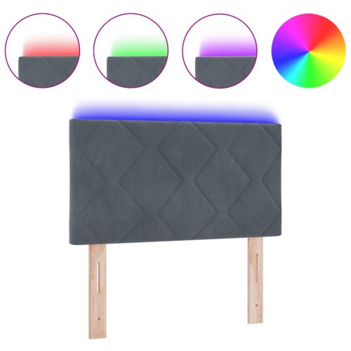  LED Fejtámla Gyémánt Blokkok Dizájn Sötétszürke 80 cm Bársony