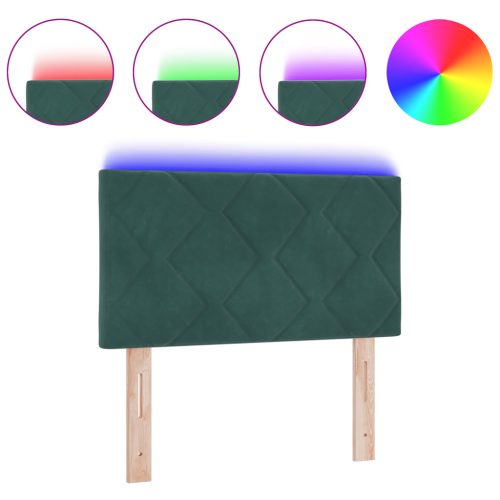  LED fejtámla Gyémánt blokkok dizájn sötét zöld 80 cm bársony