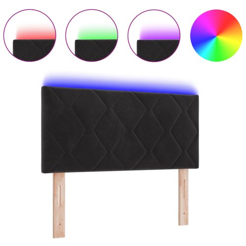  LED Fejtámla Gyémánt Blokk Mintázat Fekete 90 cm Bársonyos