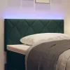  LED ágytámla Sötétzöld 100 cm Bársony