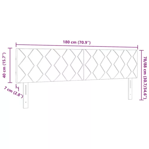  LED ágytámla Sötétszürke 180 cm Műbőr