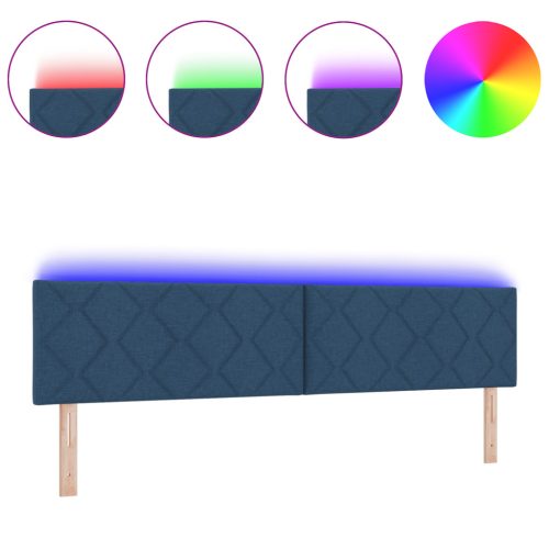  LED háttámla gyémánt blokk mintával Kék 200 cm Szövet