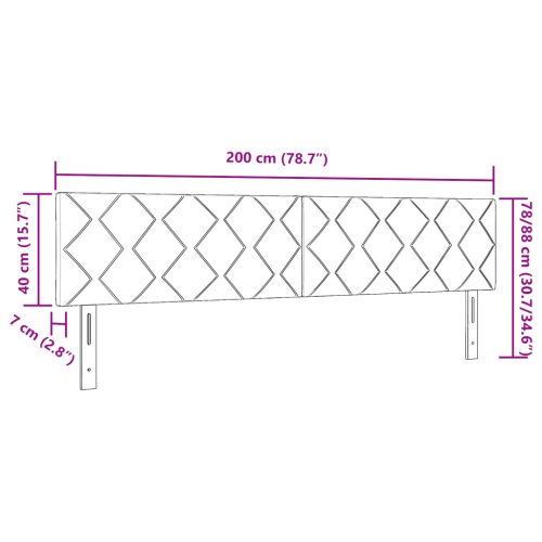  LED háttámla gyémánt blokk mintával Kék 200 cm Szövet
