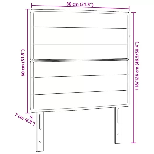  LED ágytámla LED -es lámpákkal Világosszürke 80 cm Poliészter