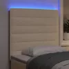 LED ágytámla LED szalagokkal fejtámlával Krém 80 cm szövet