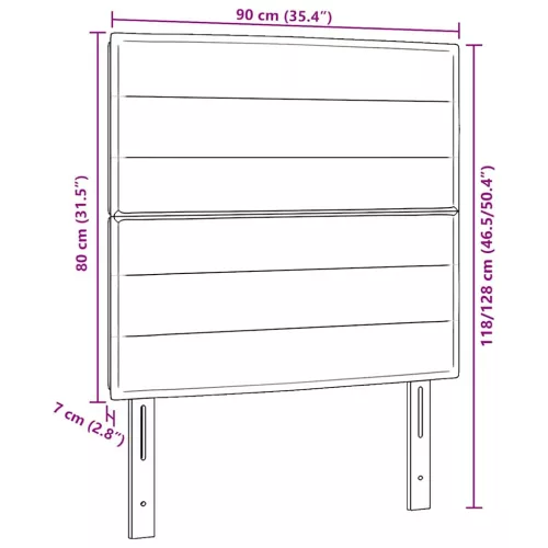  LED ágytámla LED -es lámpákkal Tópszínű 90 cm Poliészter