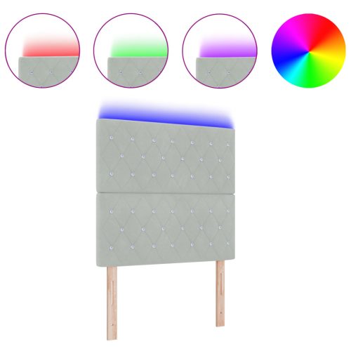  LED fejtámla világosszürke 100 cm bársony