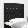  LED ágytámla LED szalagokkal fejtámlával Fekete 100 cm Bársony