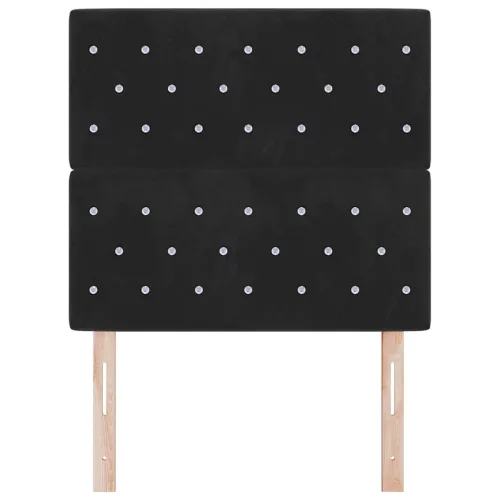  LED ágytámla LED szalagokkal fejtámlával Fekete 100 cm Bársony