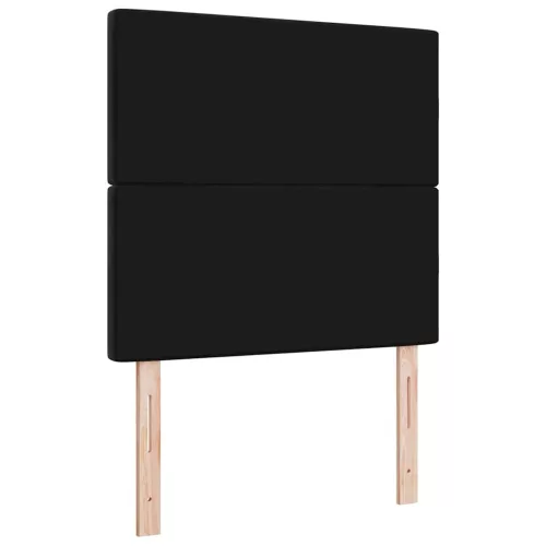  LED ágytámla LED szalagokkal fejtámlával Fekete 100 cm Bársony