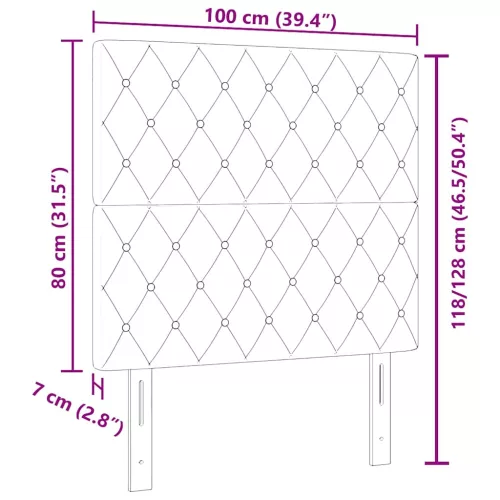  LED ágytámla LED szalagokkal fejtámlával Fekete 100 cm Bársony