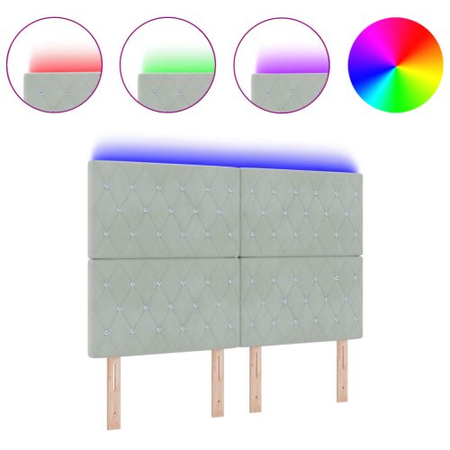  LED Fejtámla Világosszürke 72 cm Bársony