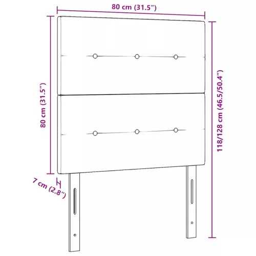  LED ágytámla LED -es lámpákkal fejtámlával Kék 80 cm Poliészter