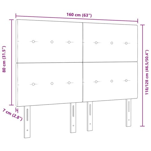  LED ágytámla LED -es lámpákkal Fekete 160 cm Poliészter