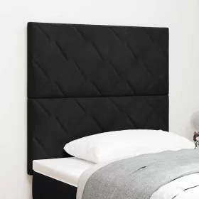  LED ágytámla Fekete 90 cm Bársony
