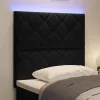  LED ágytámla Fekete 90 cm Bársony