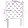  LED ágytámla Fekete 90 cm Bársony