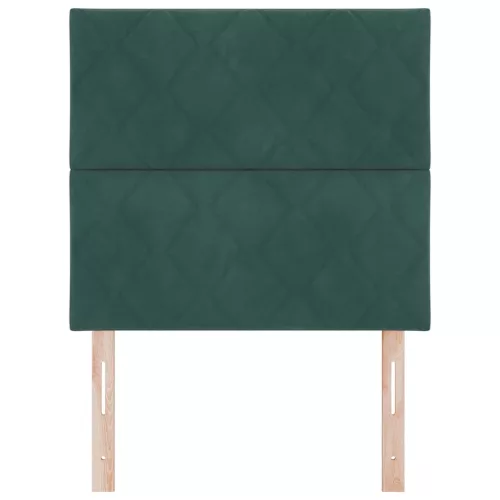  LED ágytámla Sötétzöld 90 cm Műbőr