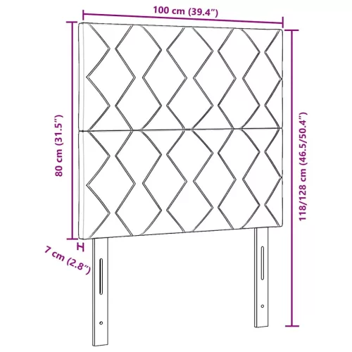  LED ágytámla Tópszínű 100 cm szövet