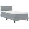  Boxspring Ágy Mattal Világosszürke 90x190 cm Szövet
