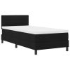  Boxspring Ágy Mattal Fekete 90x200 cm Szövet