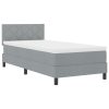  Boxspring ágy matraccal világosszürke 100x200 cm szövet