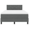  Boxspring ágy matraccal sötétszürke 120x200 cm szövet