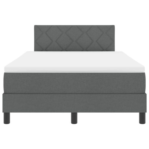  Boxspring ágy matraccal sötétszürke 120x200 cm szövet