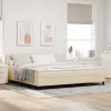  Boxrugós ágy matracmal fejtámlával Krém 200 x 200 cm szövet