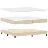  Boxrugós ágy matracmal fejtámlával Krém 200 x 200 cm szövet