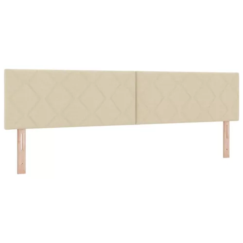  Boxrugós ágy matracmal fejtámlával Krém 200 x 200 cm szövet