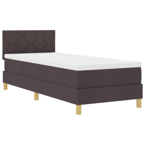  Boxspring ágy matraccal sötétbarna 80x200 cm szövet