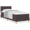  Boxspring ágy matraccal sötétbarna 80x200 cm szövet
