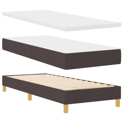  Boxspring ágy matraccal sötétbarna 80x200 cm szövet