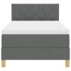  Boxspring ágy matraccal, sötétszürke, 90x190 cm, szövet