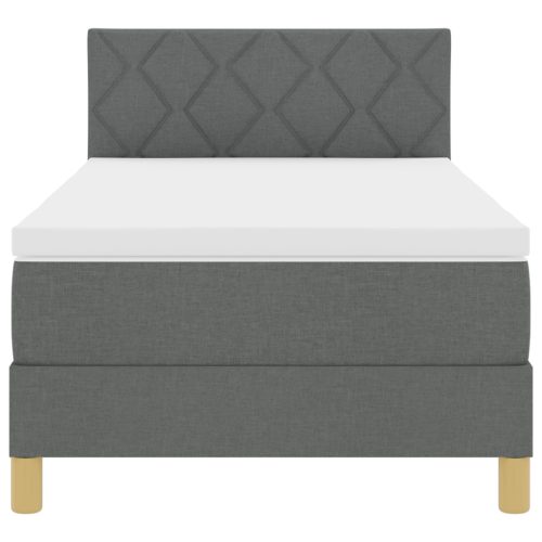  Boxspring ágy matraccal, sötétszürke, 90x190 cm, szövet