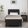  Boxspring Ágy Matrac - Fekete, Egyszemélyes, Műbőr