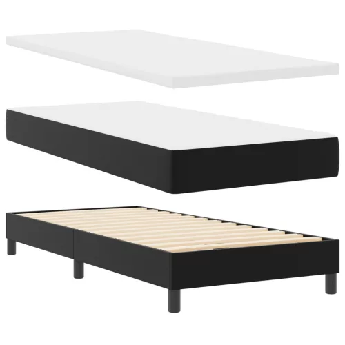  Boxspring Ágy Matrac - Fekete, Egyszemélyes, Műbőr