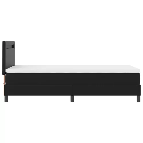  Boxspring Ágy Matrac - Fekete, Egyszemélyes, Műbőr