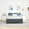  Boxspring Ágy Matracokkal Sötétszürke 140x200 cm Bársony