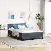  Boxspring Ágy Matrac Ezüst Szürke 160x200 cm Bársonyos