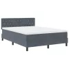  Boxspring Ágy Matrac Ezüst Szürke 160x200 cm Bársonyos