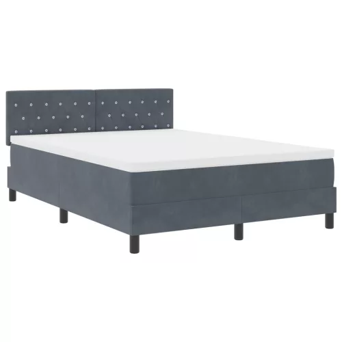  Boxspring Ágy Matrac Ezüst Szürke 160x200 cm Bársonyos