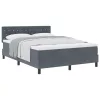  Boxspring Ágy Matrac Ezüst Szürke 160x200 cm Bársonyos