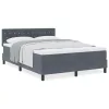  Boxspring Ágy Matrac Ezüst Szürke 160x200 cm Bársonyos