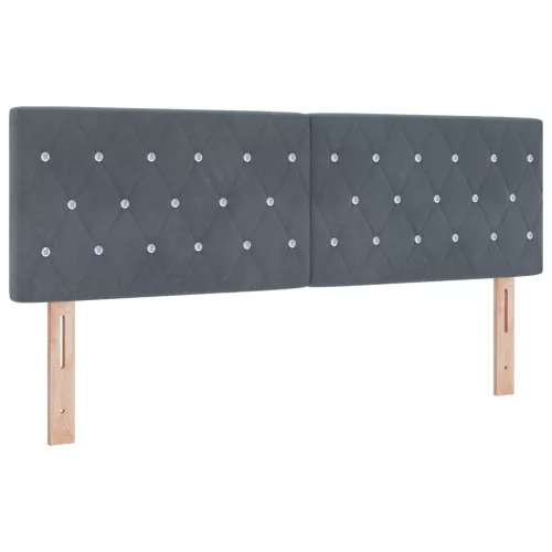  Boxspring Ágy Matrac Ezüst Szürke 160x200 cm Bársonyos