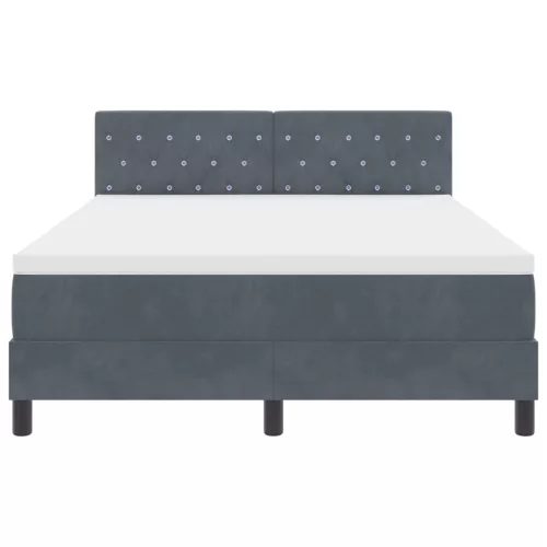 Boxspring Ágy Matrac Ezüst Szürke 160x200 cm Bársonyos