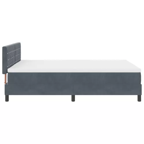  Boxspring Ágy Matrac Ezüst Szürke 160x200 cm Bársonyos