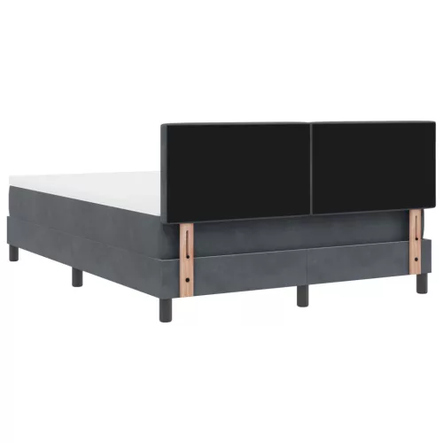 Boxspring Ágy Matrac Ezüst Szürke 160x200 cm Bársonyos