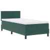  Boxspring Ágy Matrac nélkül Sötét Zöld Egyszemélyes Bársony